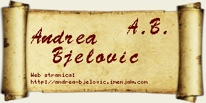 Andrea Bjelović vizit kartica